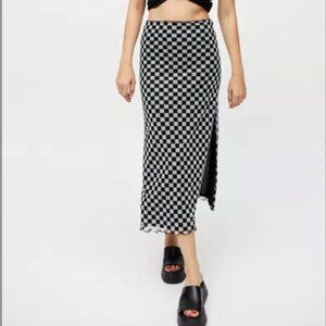 Urban Outfitters Checkered Mesh Midi Skirt Size Medium